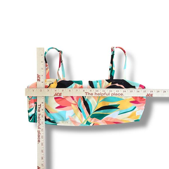 Mynah Swim Top XL Bikini Bustier V-Wire Tropical Floral Adjustable Straps - Picture 3 of 8